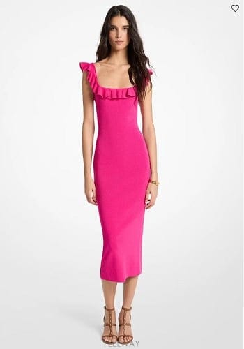 Michael Kors ����Ŭ �ھ  Ruffled Stretch Viscose �̵� �巹������Ŭ �ھ  Ruffled Stretch Viscose �̵� �巹��
