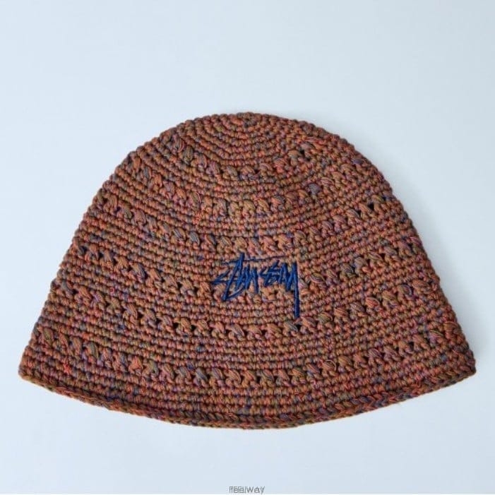 26 FW 스투시 Hemp Stock 로고 엠브로이드 니트 버킷햇 1321268  3535