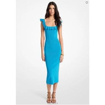 Michael Kors ����Ŭ �ھ  Ruffled Stretch Viscose �̵� �巹������Ŭ �ھ  Ruffled Stretch Viscose �̵� �巹��