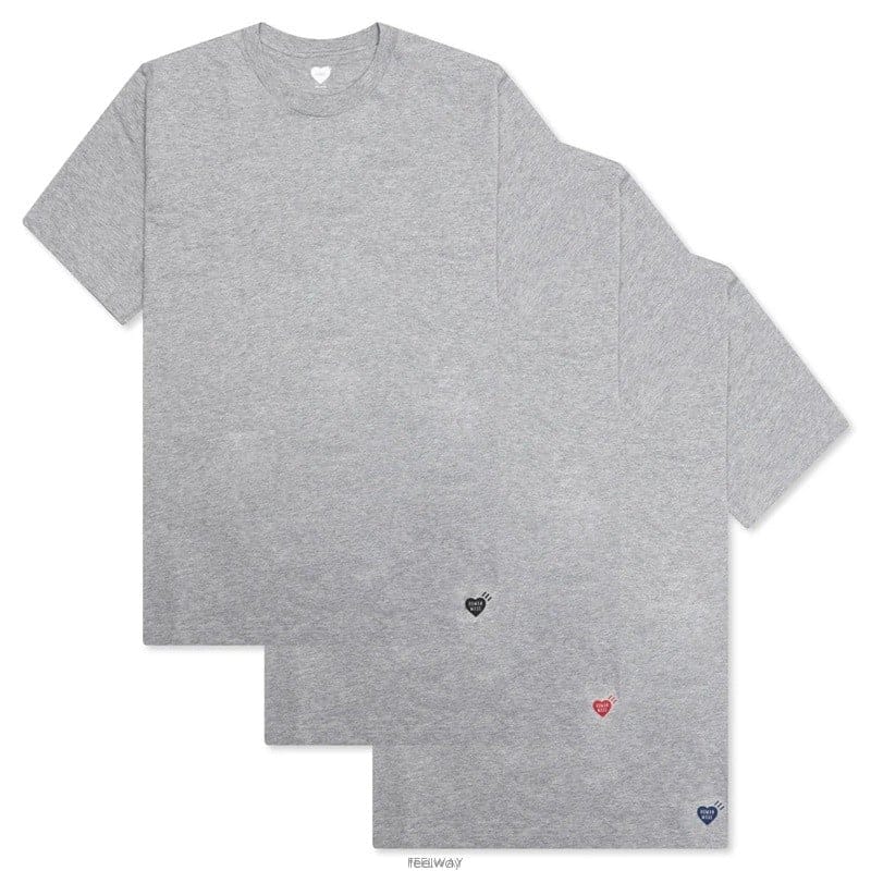 26SS 휴먼메이드 남성 반팔 티셔츠 3팩 HM00CS001 GRAY