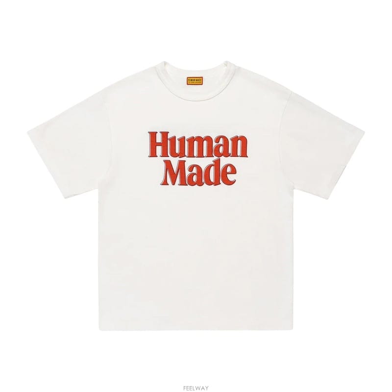 26SS 휴먼메이드 로고 남성 반팔 티셔츠 HM31TE014 WHITE