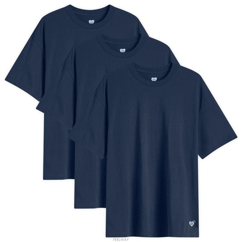 26SS 휴먼메이드 남성 반팔 티셔츠 3팩 HM00CS001 NAVY