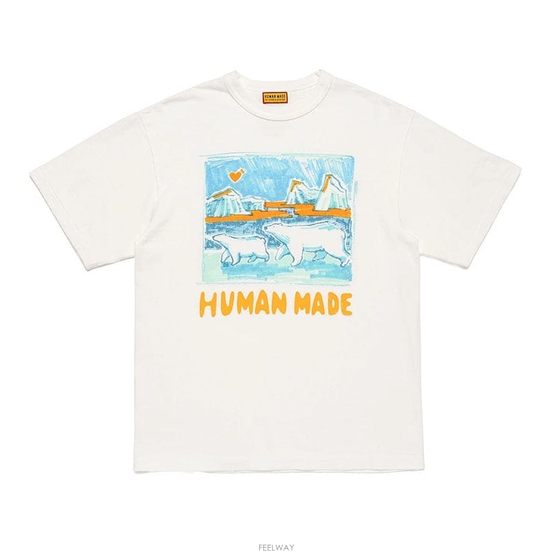 26SS 휴먼메이드 그래픽 남성 반팔 티셔츠 HM31TE007 WHITE