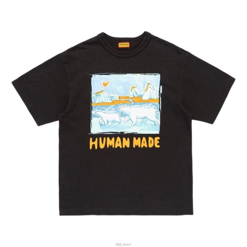 26SS 휴먼메이드 그래픽 남성 반팔 티셔츠 HM31TE007 BLACK