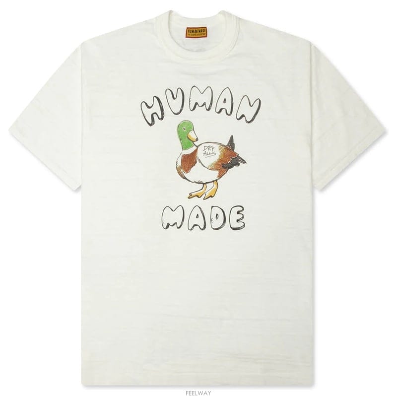 26SS 휴먼메이드 덕 그래픽 남성 반팔 티셔츠 HM31TE022 WHITE
