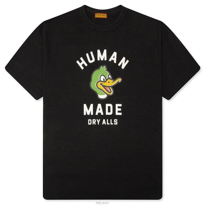26SS 휴먼메이드 덕 그래픽 남성 반팔 티셔츠 HM31TE008 BLACK