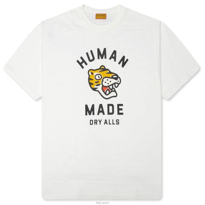 26SS 휴먼메이드 타이거 그래픽 남성 반팔 티셔츠 HM31TE010 WHITE