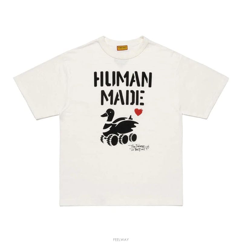 26SS 휴먼메이드 애니멀 그래픽 남성 반팔 티셔츠 HM31TE019 WHITE