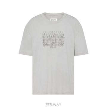 메종 마르지엘라 그래픽 프린트 티셔츠 블랙