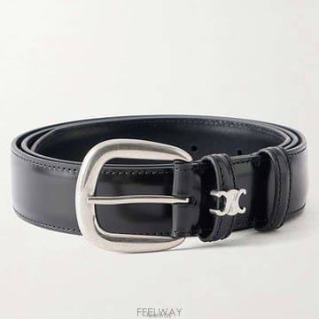 셀린느 블랙 비비엔 레더 벨트 30mm