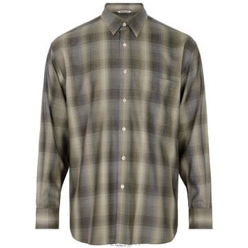 오라리 체크 울 셔츠 A25AS01LC BROWN BLUE CHECK