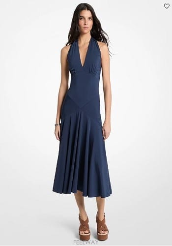 Michael Kors ����Ŭ �ھ  Stretch Matte Jersey Halter �̵� �巹������Ŭ �ھ  Stretch Matte Jersey Halter �̵� �巹��