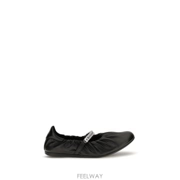 [B1] 지미추 J000184178 플랫 구두 슈즈 발레리나 여성 J000184178XBLACKCRYS