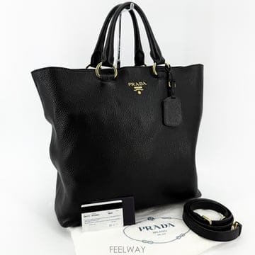 PRADA 비텔로 다이노 토트백 레드
