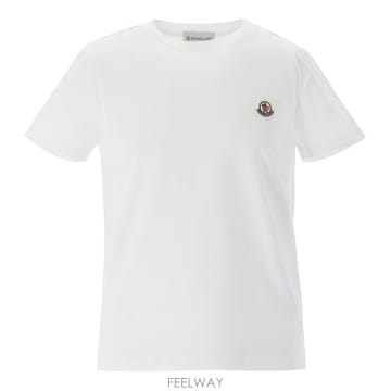 구템즈 26SS 몽클레어 키즈 로고 패치 반팔 티셔츠 8C00034 89AT9 WHITE-K