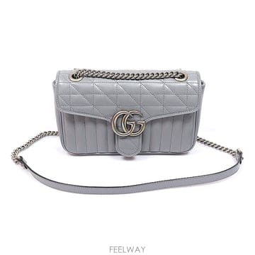 Gucci(구찌) 443497 그레이 마틀라세 쉐브론 GG 마몽 스몰 숄더백