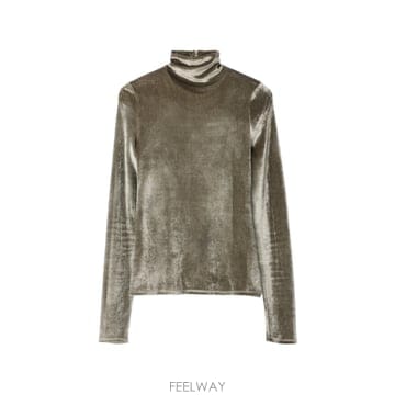 Lemaire fitted stand collar top in velvet jersey 12107864408328 TP7fitted stand collar top in velvet jersey 1210786440832