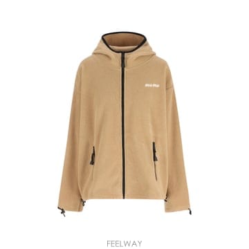 Miu Miu �̿�̿� logo embroidered zip up hoodie 12107866079496 TP7245750�̿�̿� logo embroidered zip up hoodie 12107866079496