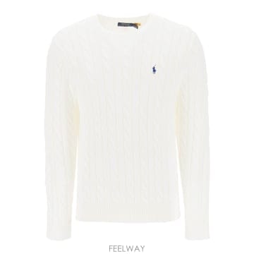 25FW 폴로 랄프 로렌 롱 SLEEVES ROUND 넥 클래식 스웨터 710775885033WHITE TP