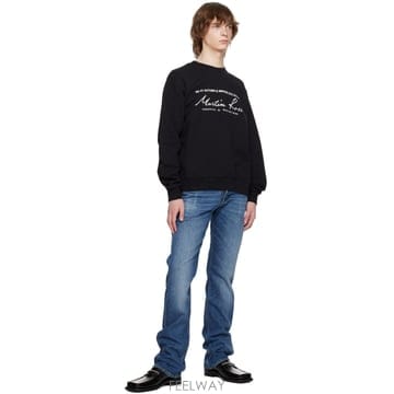 23FW 마틴로즈 로고 프린트 코튼 스웨트 셔츠 CMR601FLBLACK TP577186160