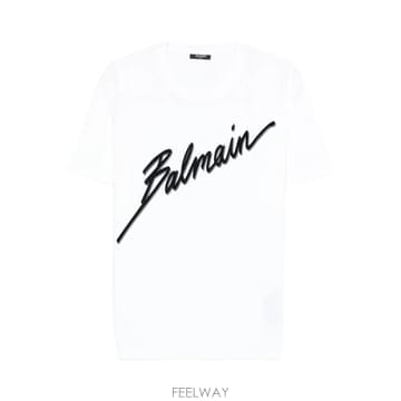 26SS Balmain T 셔츠 a girocollo con 로고 Balmain GH1EG000BC86GAB