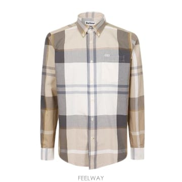 바버 긴팔 셔츠 Bleached pine tartan