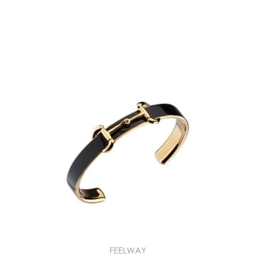 26FW 구찌 블랙 enamel rigid 브레이스렛 with Horsebit detail A0005FJ16