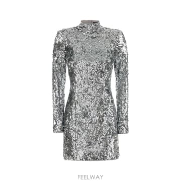 Balmain [X45]�߸� HF1R8980XM11 9FC ���� ���ǽ� �� �̵� �̴� �巹�� Silver sequins m[X45]�߸� HF1R8980XM11 9FC ���� ���ǽ� �� �̵� �̴� ��