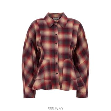 GANNI [X45]���� A1040414 266 ���� ���� ���� ����콺 Embroidered flannel shirt[X45]���� A1040414 266 ���� ���� ���� ����콺 Embroid