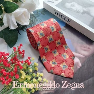 ERMENEGILDO ZEGNA 에르메네질도 제냐 플라워 기하 자카드 넥타이 9.6cm A+~A등급K3168