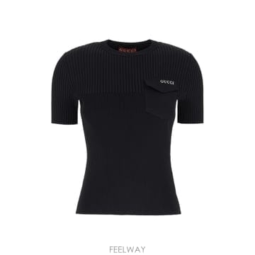 25SS 구찌 블랙 stretch viscose blent t 셔츠 829857XKEV21070 TP5729