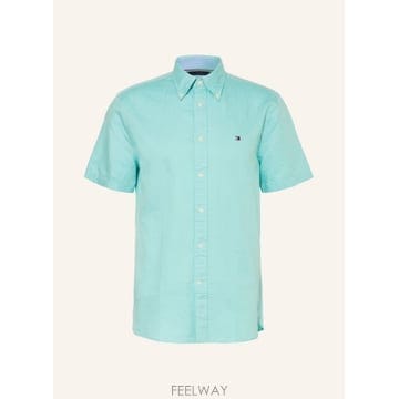 타미힐피거 Regular 핏 쇼트 슬리브 셔츠 with linen 100298770417000 TP57662