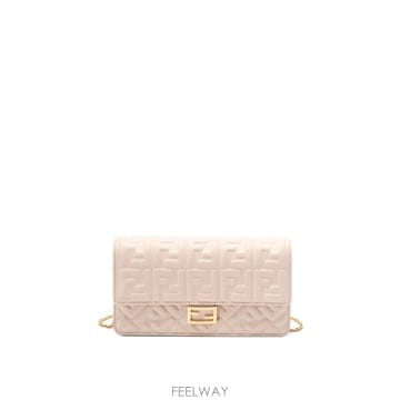 FENDI FF 바게트 크로스백 아이보리