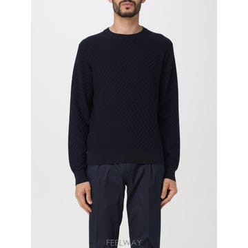 26SS BRIONI 미드나이트 블루 코튼 스웨터 UMQ90LPAK224100 TP570378727