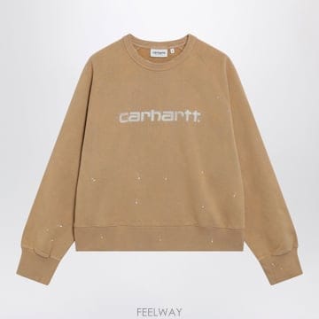 26FW 칼하트 Womens Painter 스웨트 셔츠 in brushed 코튼, 브라운 I036843CO0