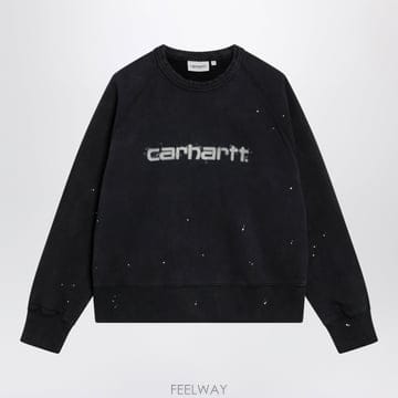 26FW 칼하트 Womens Painter 스웨트 셔츠 in brushed 코튼, 블랙 I036843CO89