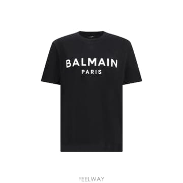 Balmain 블랙 코튼 T 셔츠 GH1EG000BD45EAB TP570452416