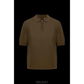 26FW 엠프리오 아르마니 폴로 with a decorative weave EM006298AF27829U70