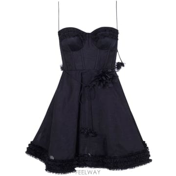 26SS 짐머만 LUNA RUFFLE 미니 드레스 7569DS261BLK TP572682927