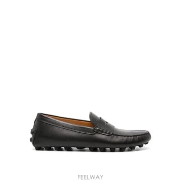TODS 버블 고무 모카신 블랙