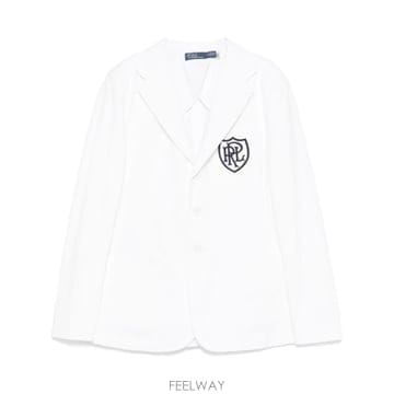 랄프로렌 폴로 랄프로렌 로고 패치 블레이저 화이트