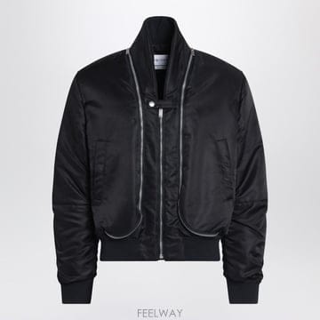 25FW 알렉산더 맥퀸 블랙 nylon 집 봄버 838589QRAAK1000 TP572804405