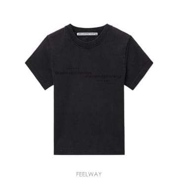 알렉산더 왕 SHRUNKEN 미러 로고 반팔 티셔츠 블랙