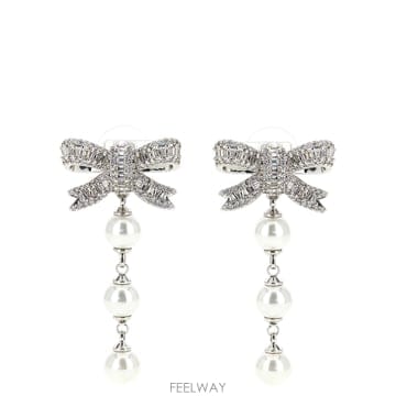 26FW Self portrait Dangling earrings with pearls 앤 크리스탈 PF26