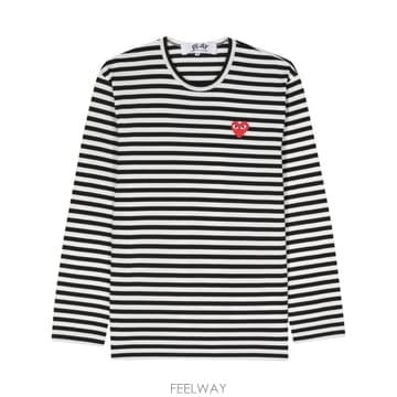 26SS 꼼데가르송 로고 Striped 코튼 T 셔츠 AXT164D1 TP570420543