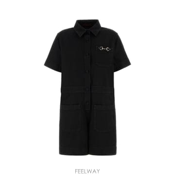 25FW 구찌 JMPSUIT 데님 W HRSBIT LEATHER 832483XDDBK1000 TP575475
