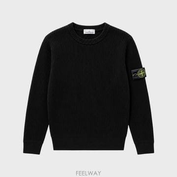 [스톤아일랜드] 26FW 와펜패치 울 스웨터 니트 블랙 남성 니트 L2S155100053 S00C2 V002