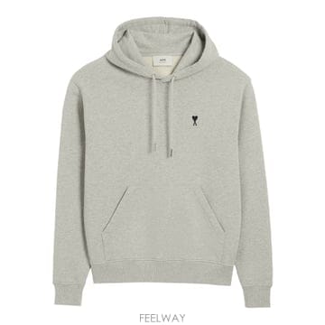 26SS 아미 Grey Ami de Coeur 후드 탑 HSW7647300951 TP571836566