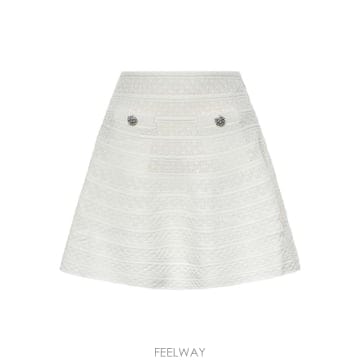 26SS Self portrait Openwork 니트 미니 스커트 SS26063SKW TP576945713