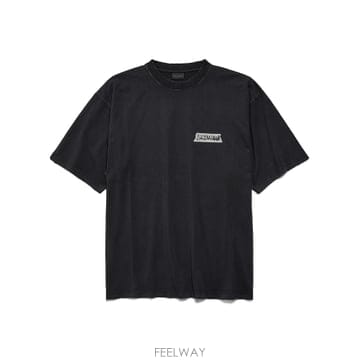 발렌시아가 마스킹 테이프 로고 라운드 블랙